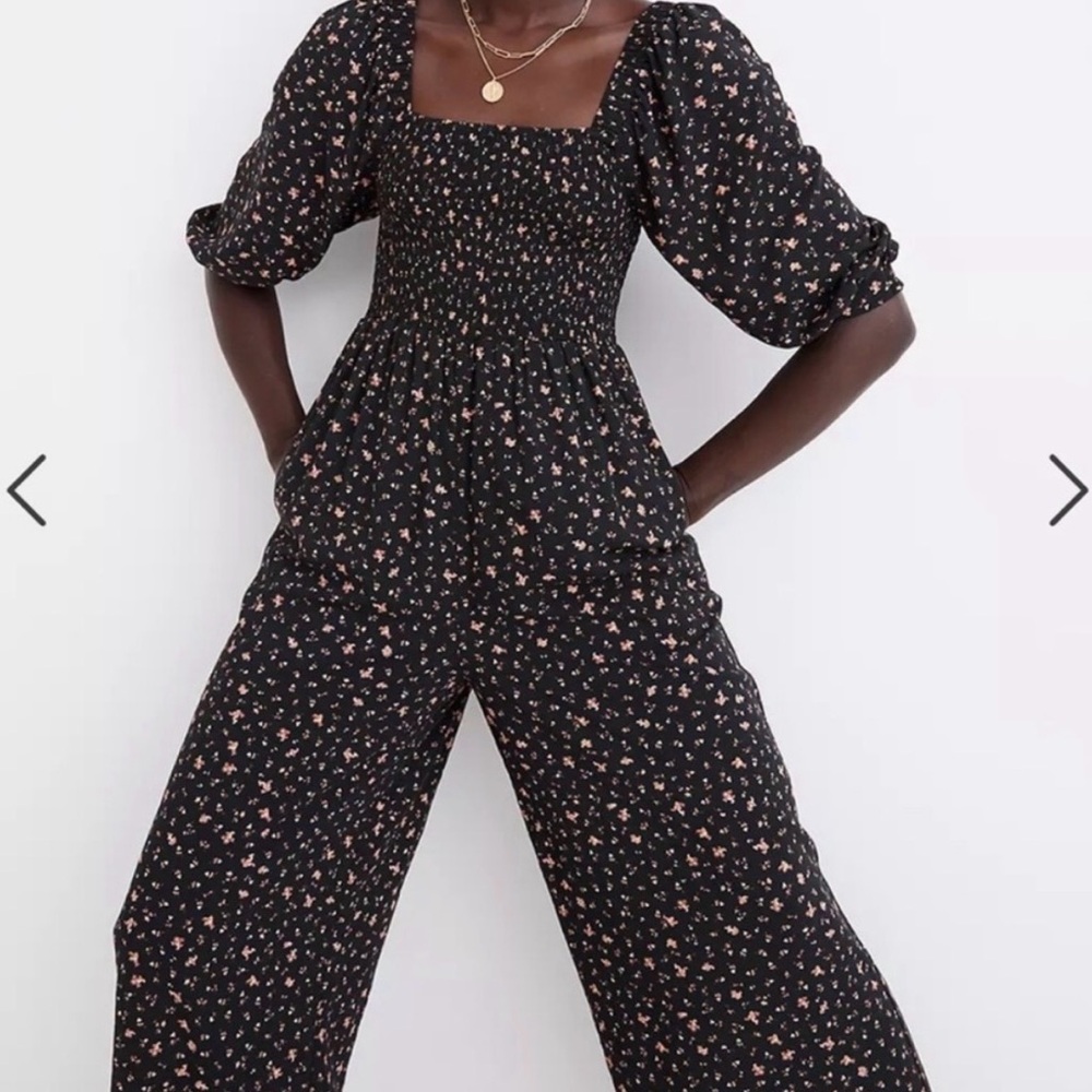 Floral Black Jumpsuit size 4 madewell